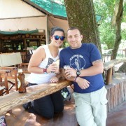 On honeymoon in the Masai Mara.